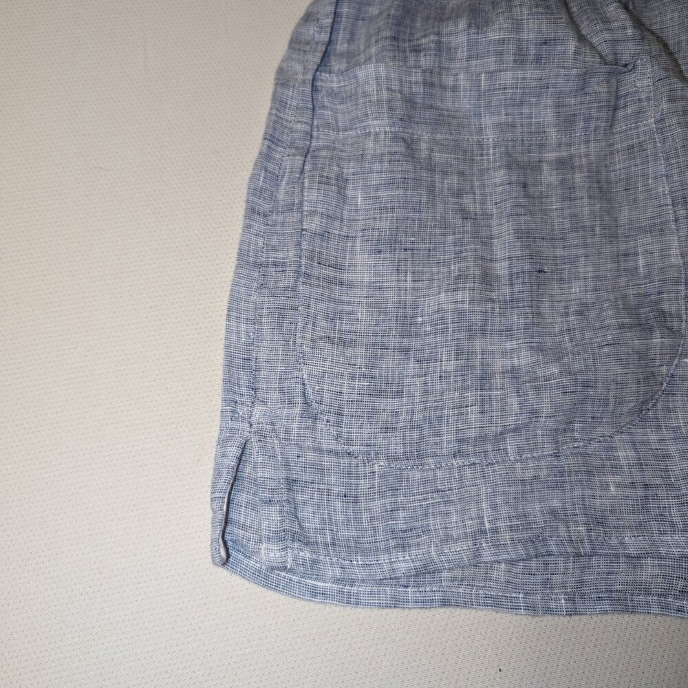 'Solid & Striped' Blue Linen Drawstring Shorts - image 3